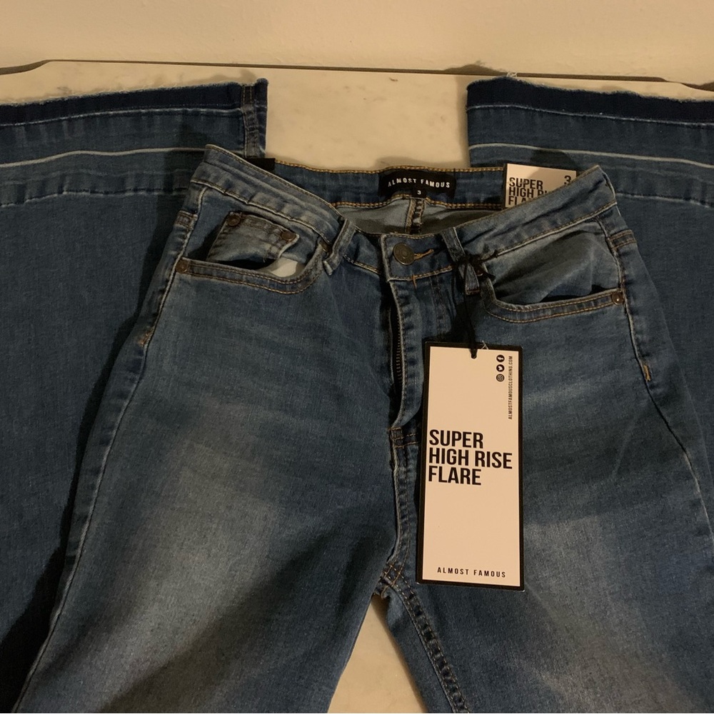 Almost famous super high rise flare jeans
